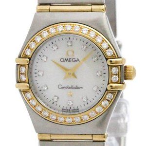 OMEGA Constellation Diamond MOP 18K Gold Steel Watch 1267.75 Polished
